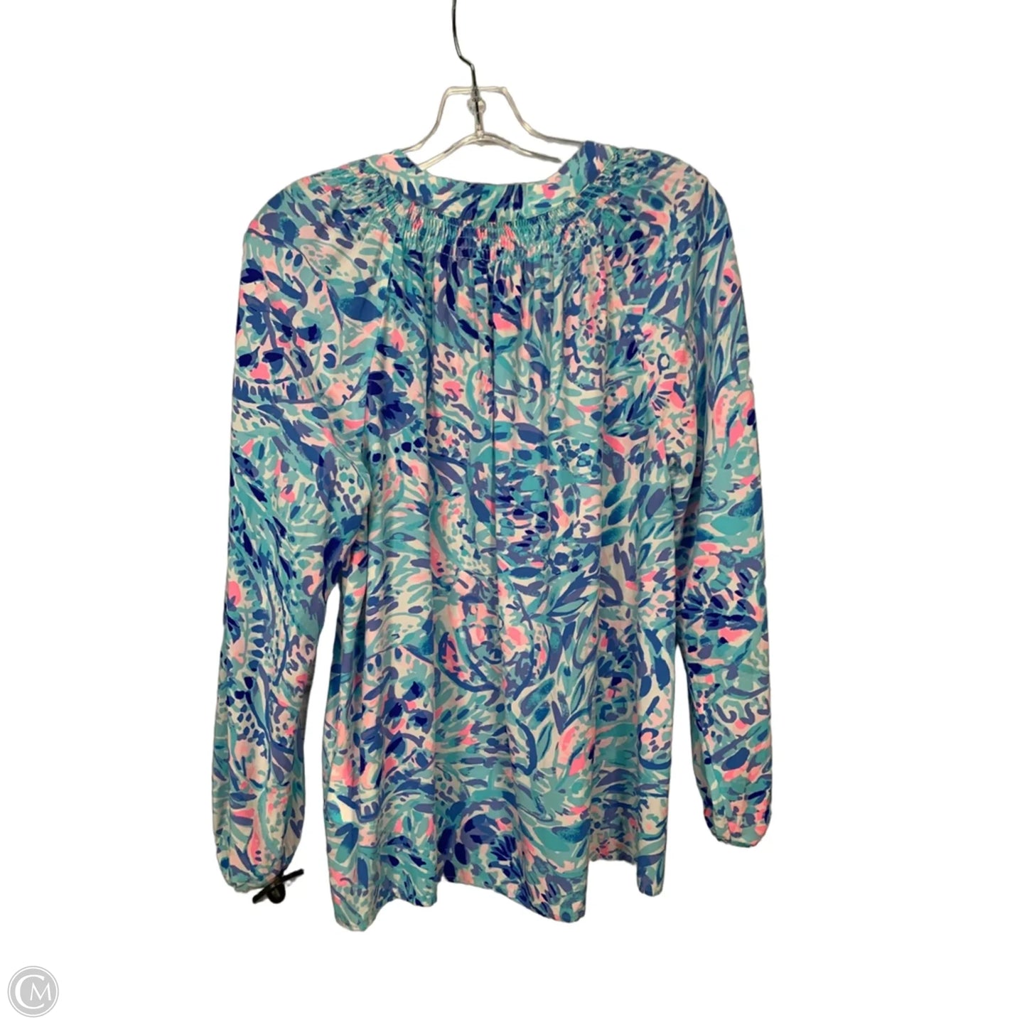 Blouse Designer By Lilly Pulitzer In Blue, Size: L