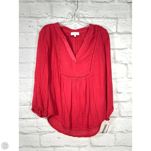 Top Long Sleeve By Michael Stars In Pink, Size: S