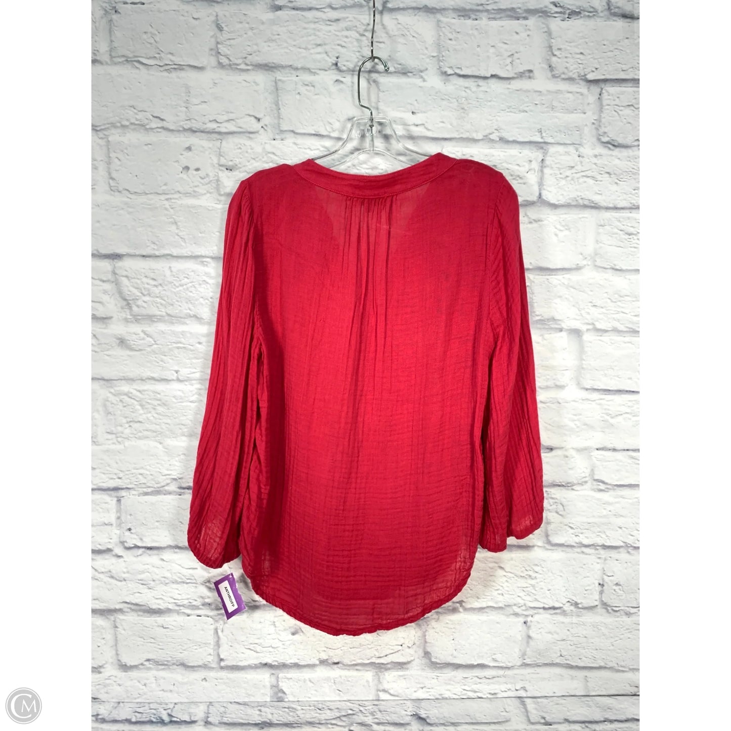 Top Long Sleeve By Michael Stars In Pink, Size: S
