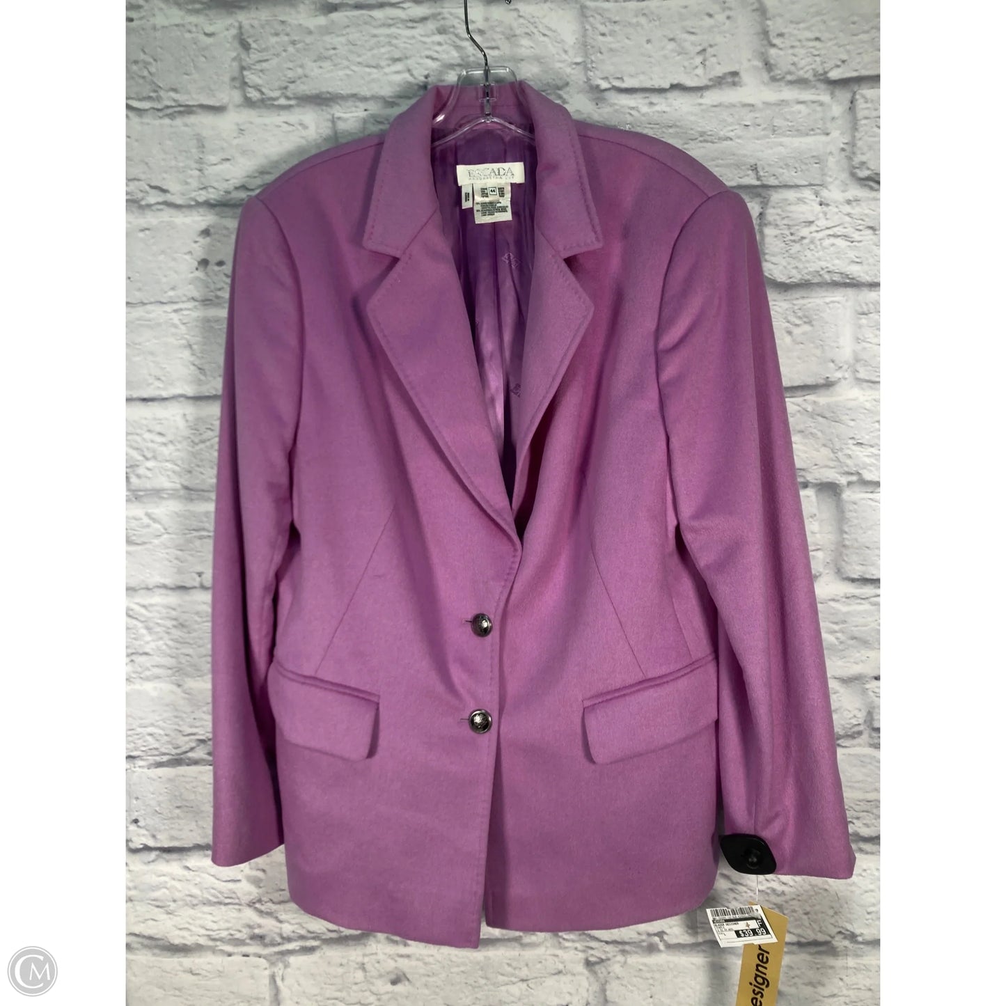 Blazer Designer By Escada In Purple, Size: L