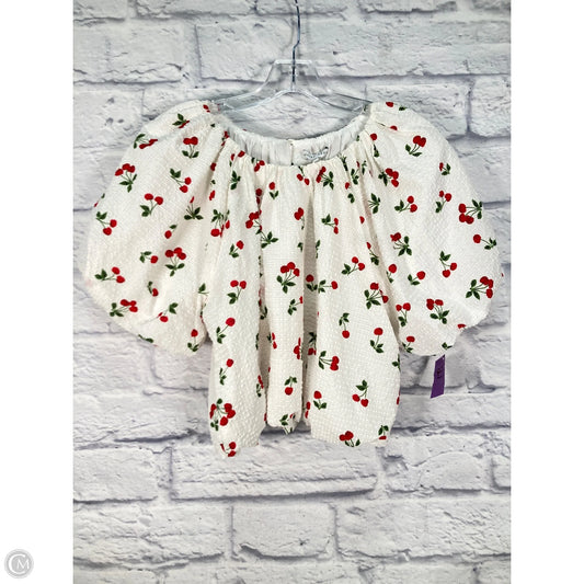Top Short Sleeve By English Factory In Red & White, Size: S