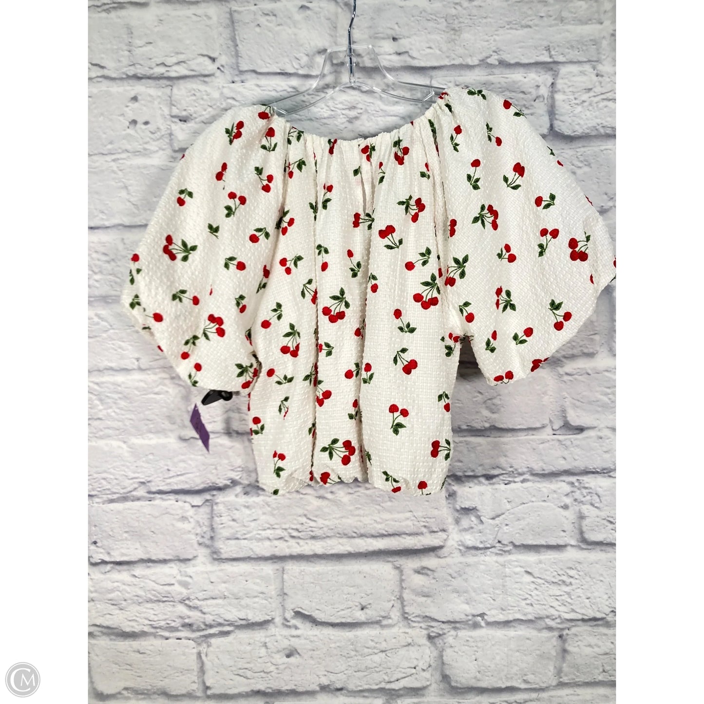Top Short Sleeve By English Factory In Red & White, Size: S