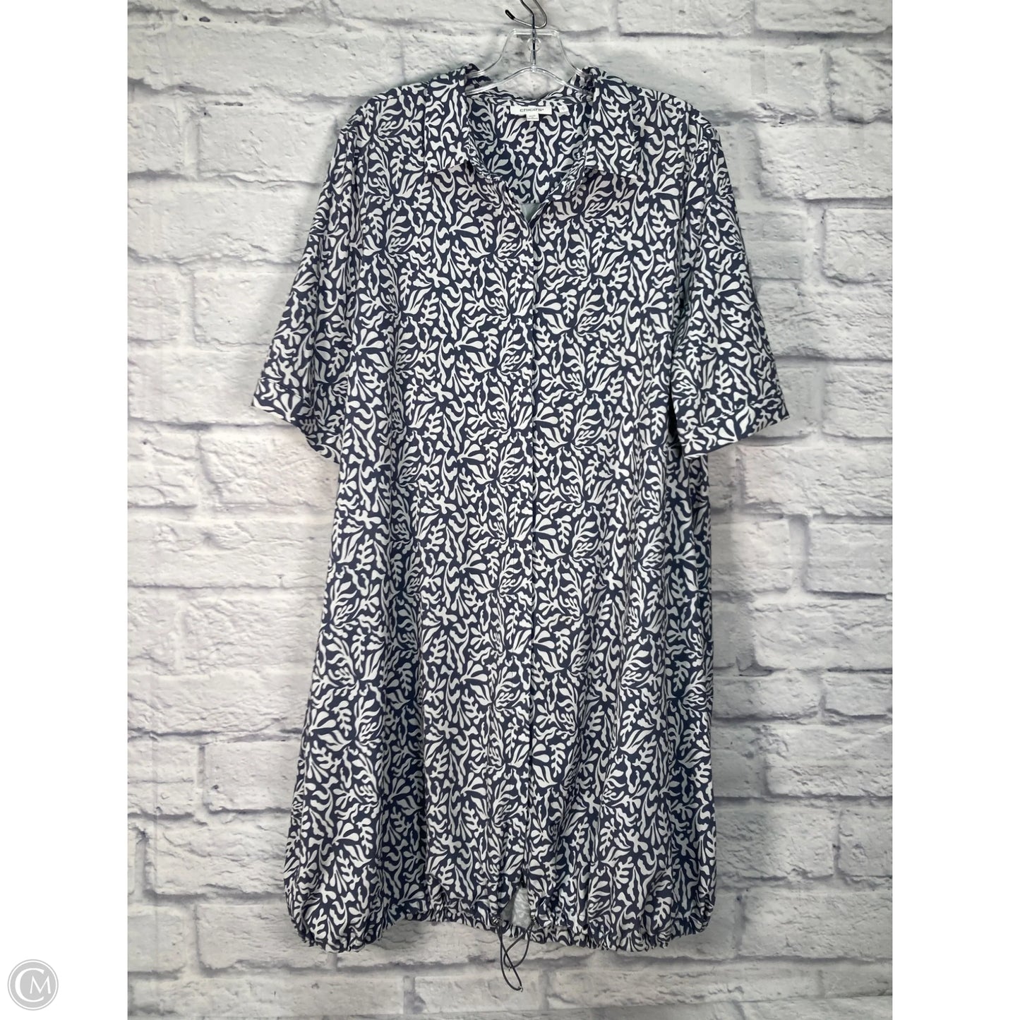 Athletic Dress By Chicos In Grey & White, Size: L