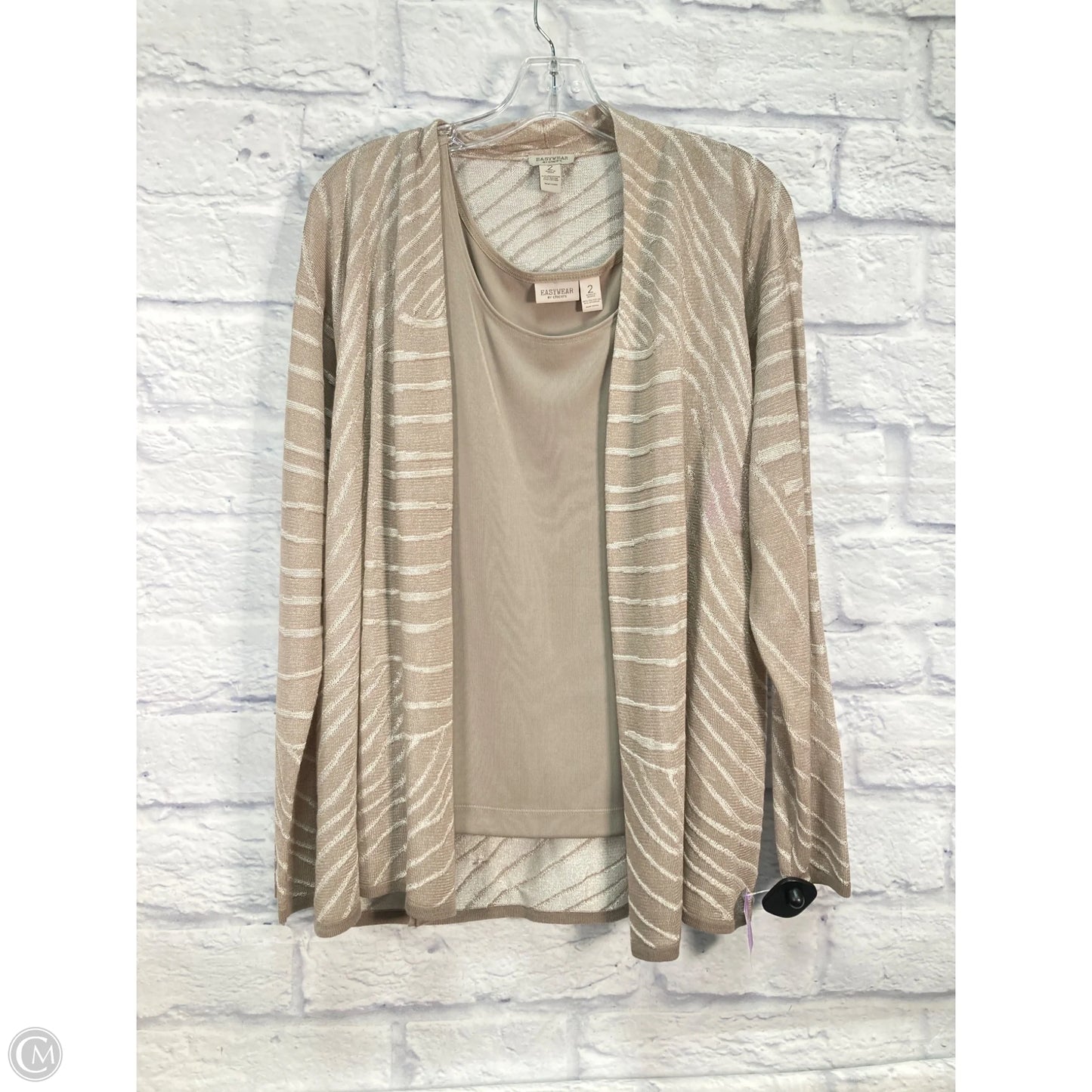 Sweater 2pc By Chicos In Tan, Size: L