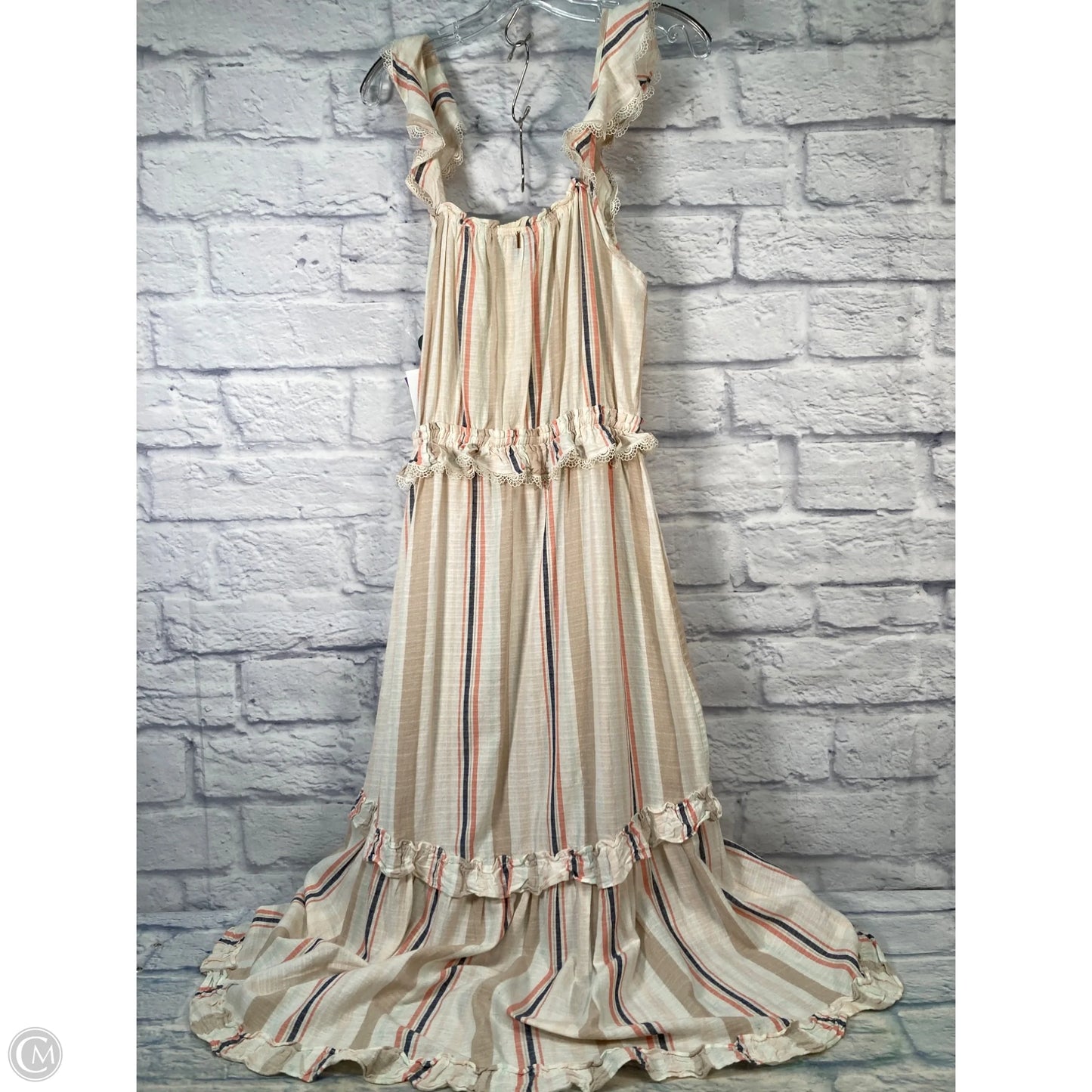 Dress Designer By Misa In Cream & Pink, Size: M