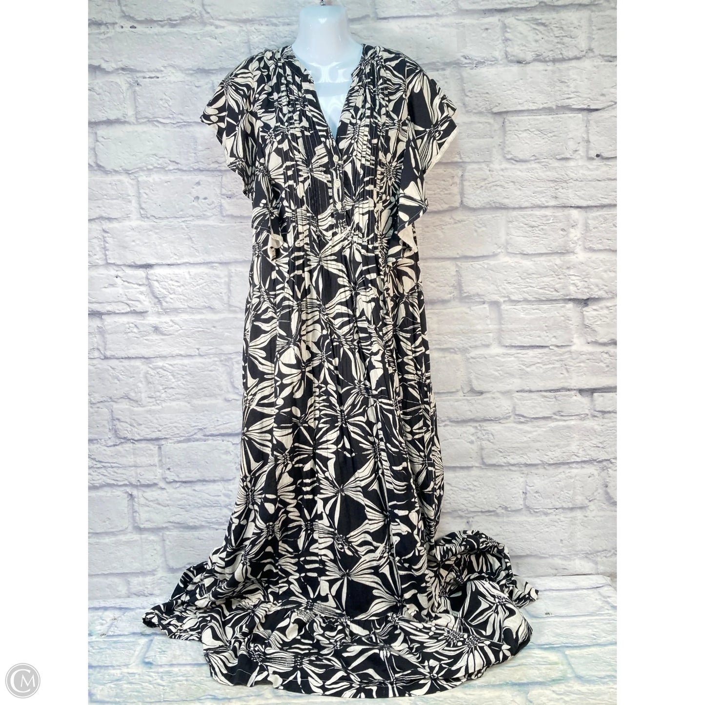 Dress Casual Maxi By Maeve In Black & Cream, Size: S