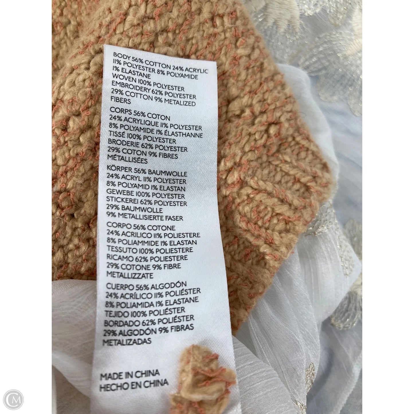 Top Long Sleeve By Anthropologie In Brown & Cream, Size: Xxs