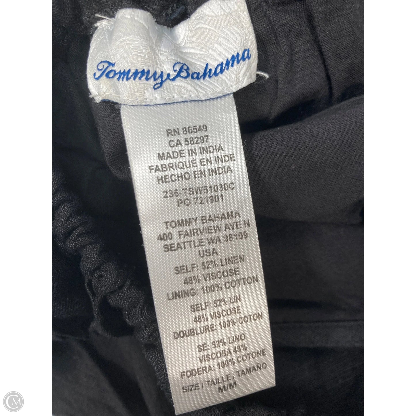 Dress Casual Short By Tommy Bahama In Black, Size: M