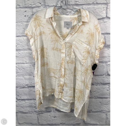 Top Short Sleeve By Rails In Cream & Yellow, Size: M