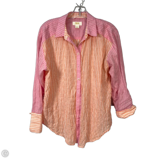 Tunic Long Sleeve By Maeve In Orange & Pink, Size: Xs
