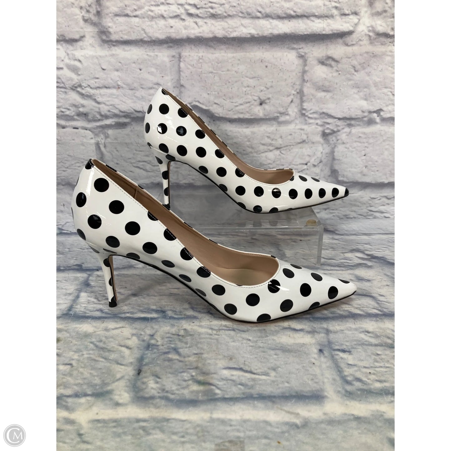 Shoes Heels Kitten By Clothes Mentor In Polkadot Pattern, Size: 8.5