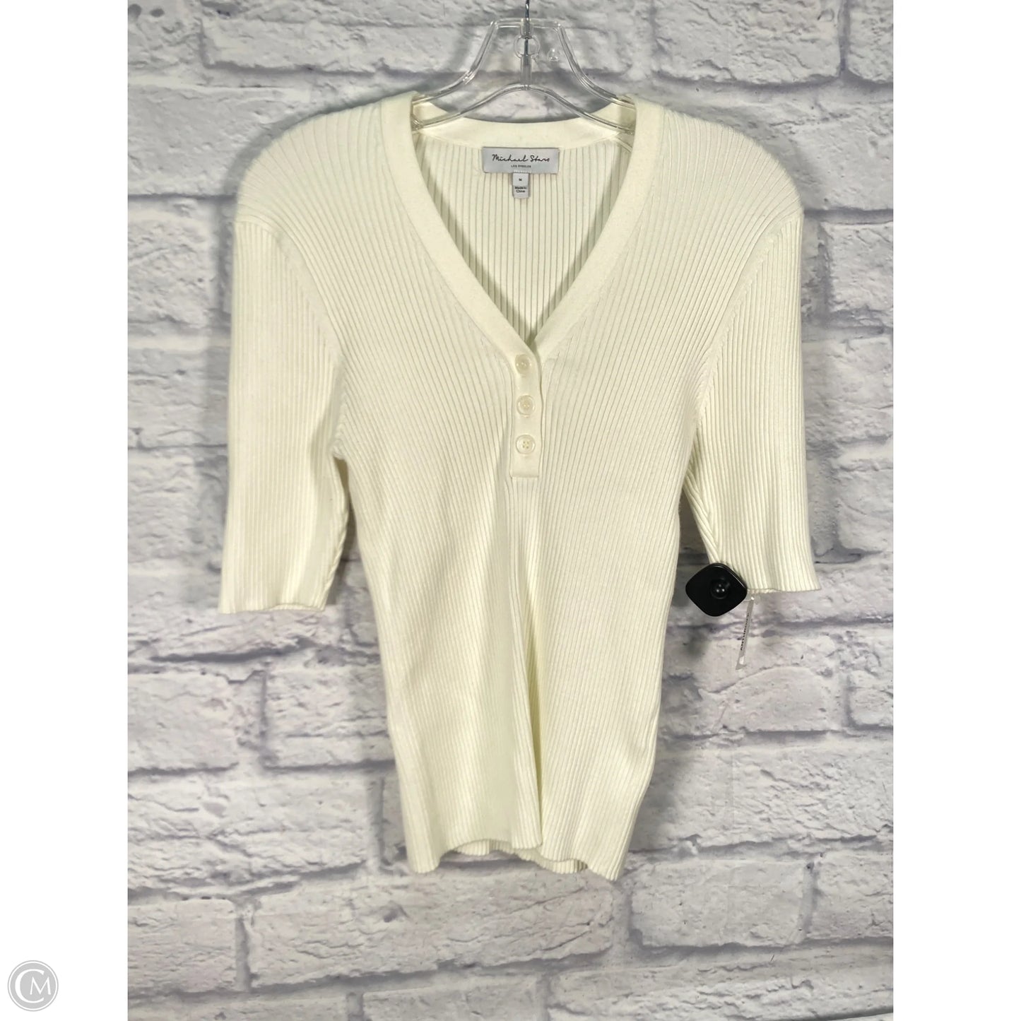 Top Short Sleeve By Michael Stars In Cream, Size: M