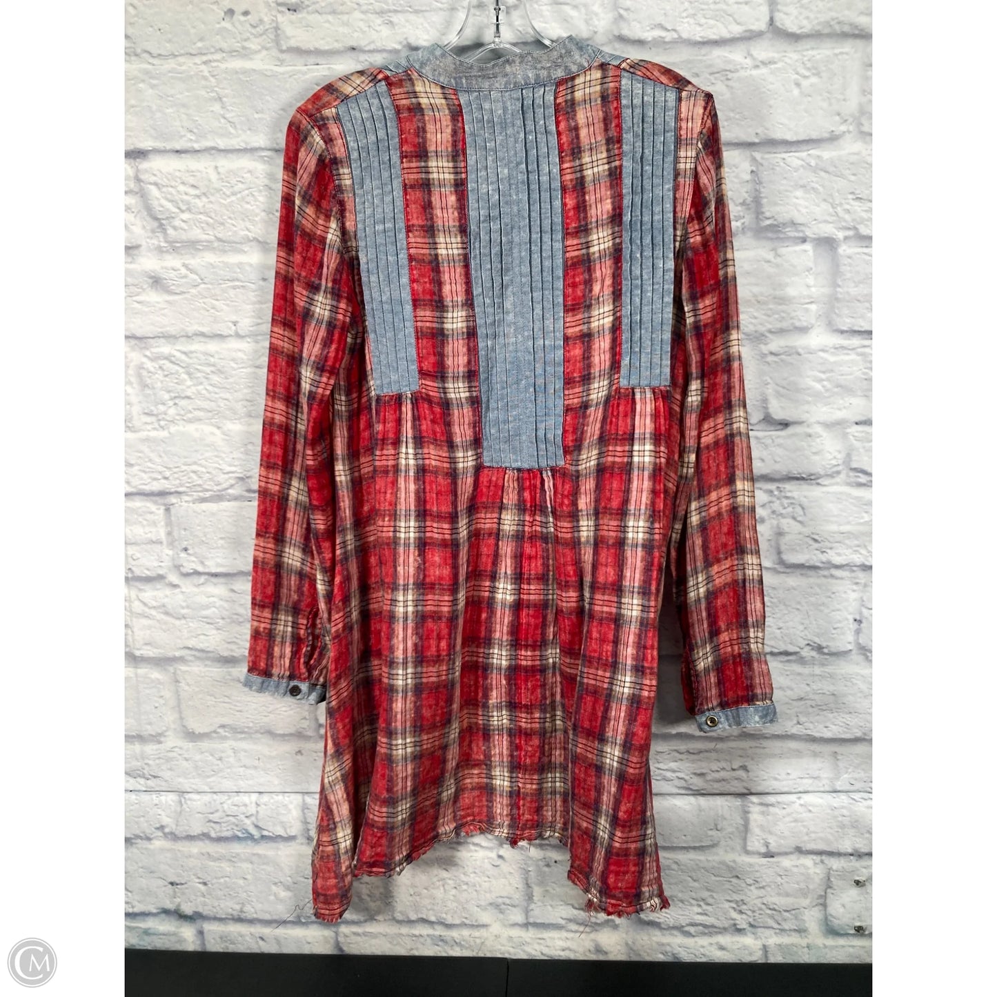 Tunic Long Sleeve By Free People In Blue & Red, Size: Xs