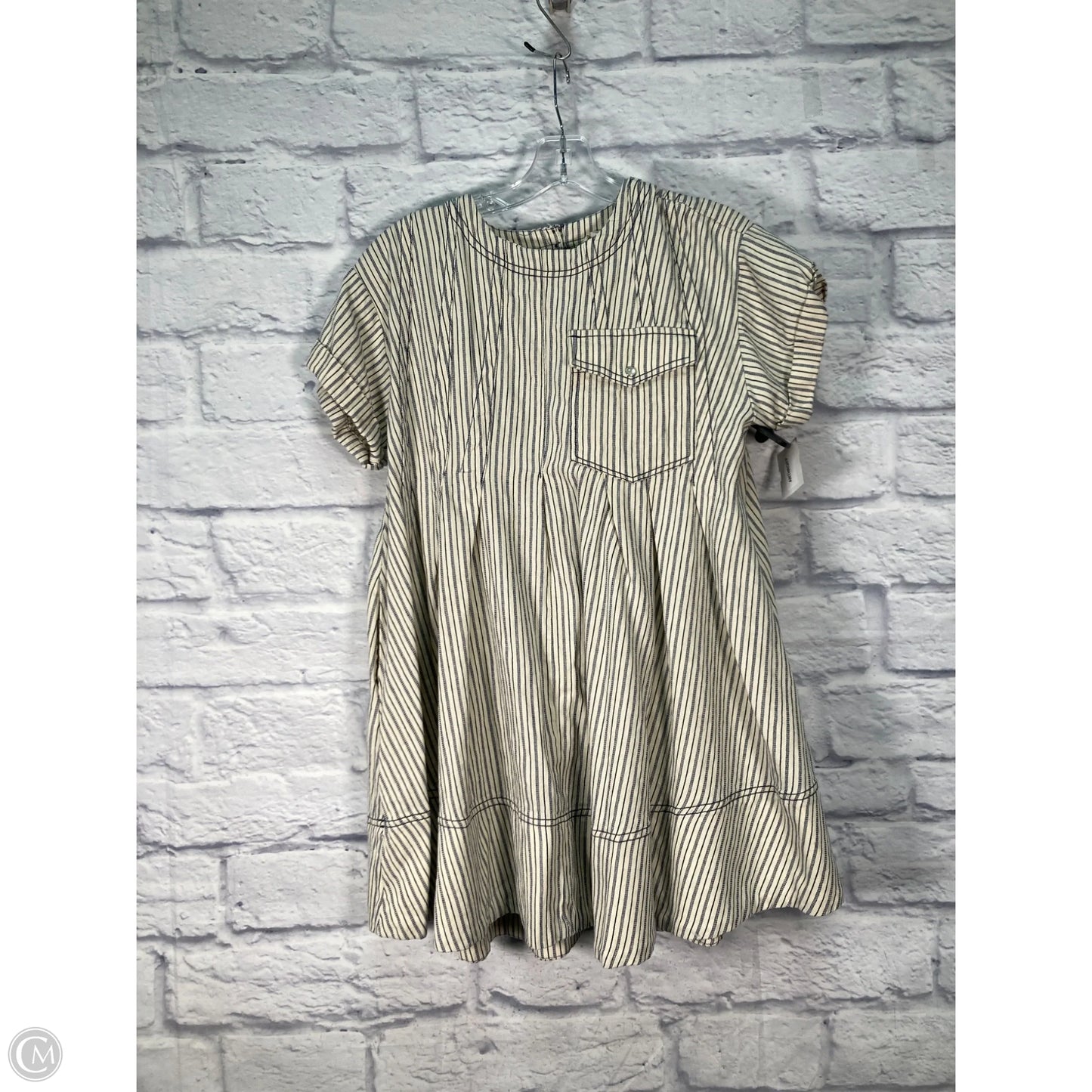 Tunic Short Sleeve By Pilcro In Blue & Cream, Size: Xxs