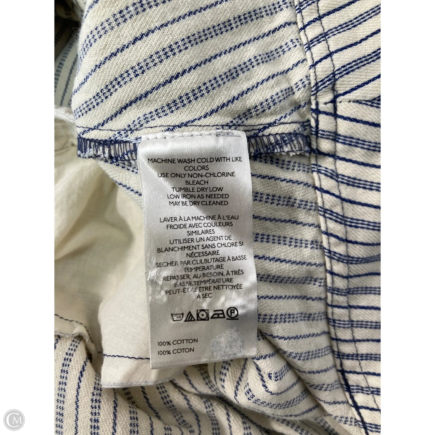 Tunic Short Sleeve By Pilcro In Blue & Cream, Size: Xxs