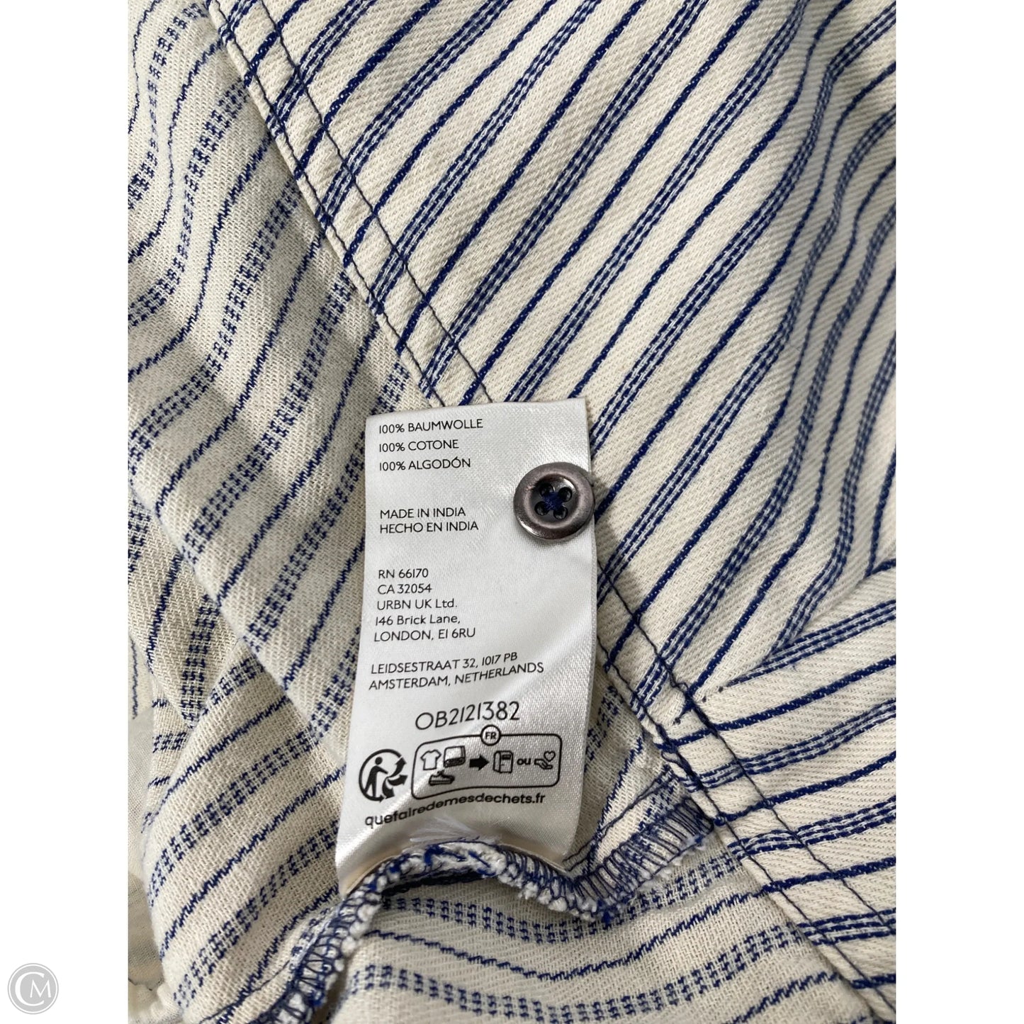 Tunic Short Sleeve By Pilcro In Blue & Cream, Size: Xxs