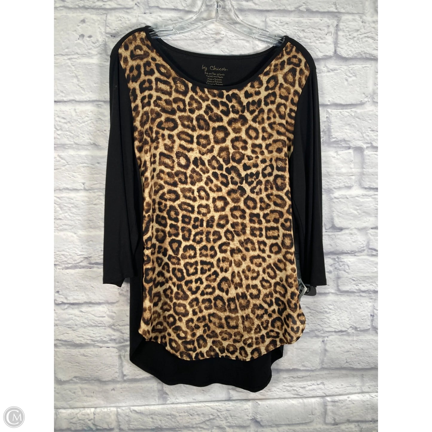 Tunic Long Sleeve By Chicos In Animal Print, Size: M