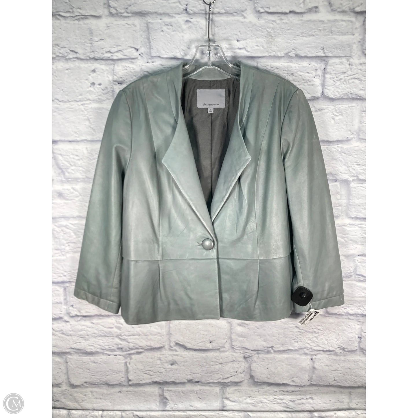 Jacket Leather By Classiques Entier In Grey, Size: L