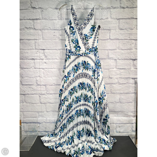 Dress Casual Maxi By White House Black Market In Blue & White, Size: L