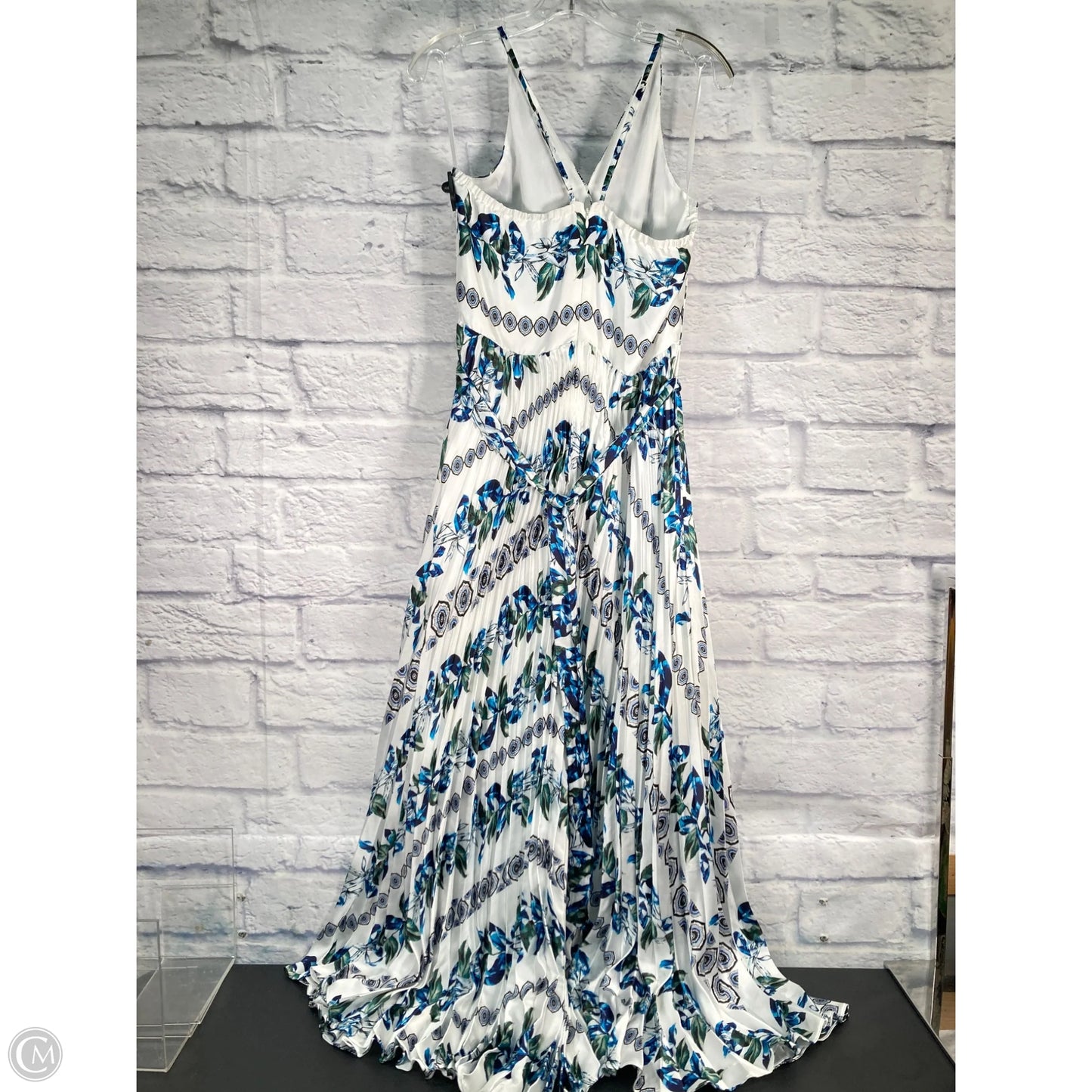 Dress Casual Maxi By White House Black Market In Blue & White, Size: L