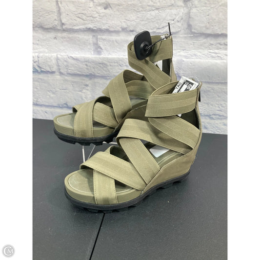 Sandals Heels Wedge By Sorel In Green, Size: 8.5