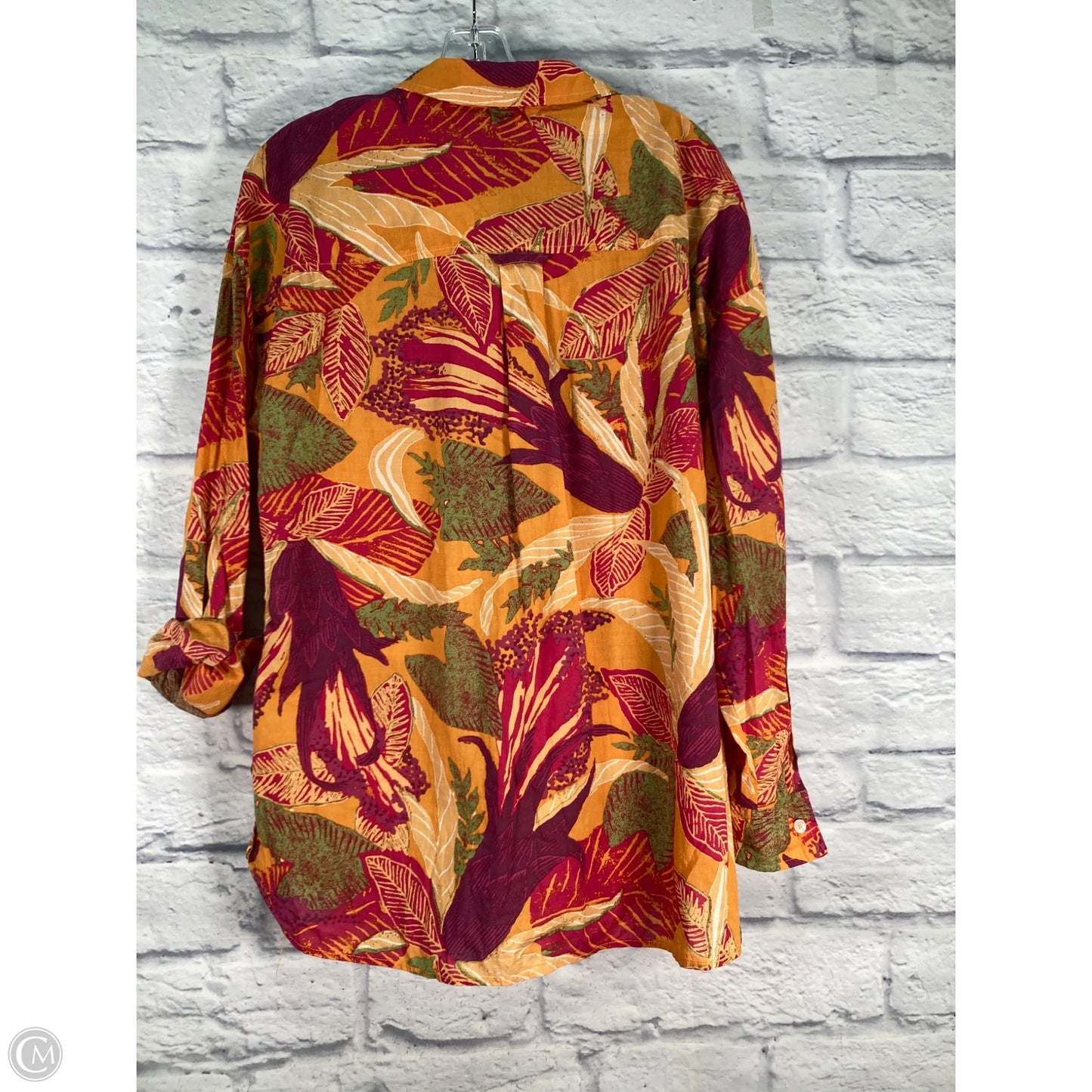 Top Long Sleeve By Fatface In Orange & Purple, Size: L