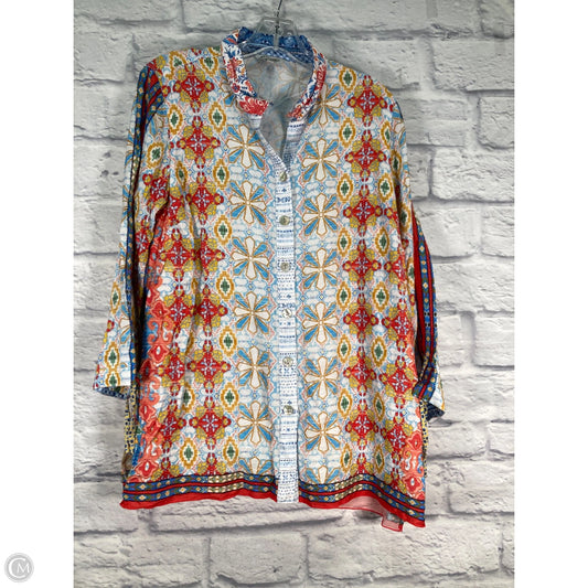 Tunic 3/4 Sleeve By John Mark In Blue & White, Size: M