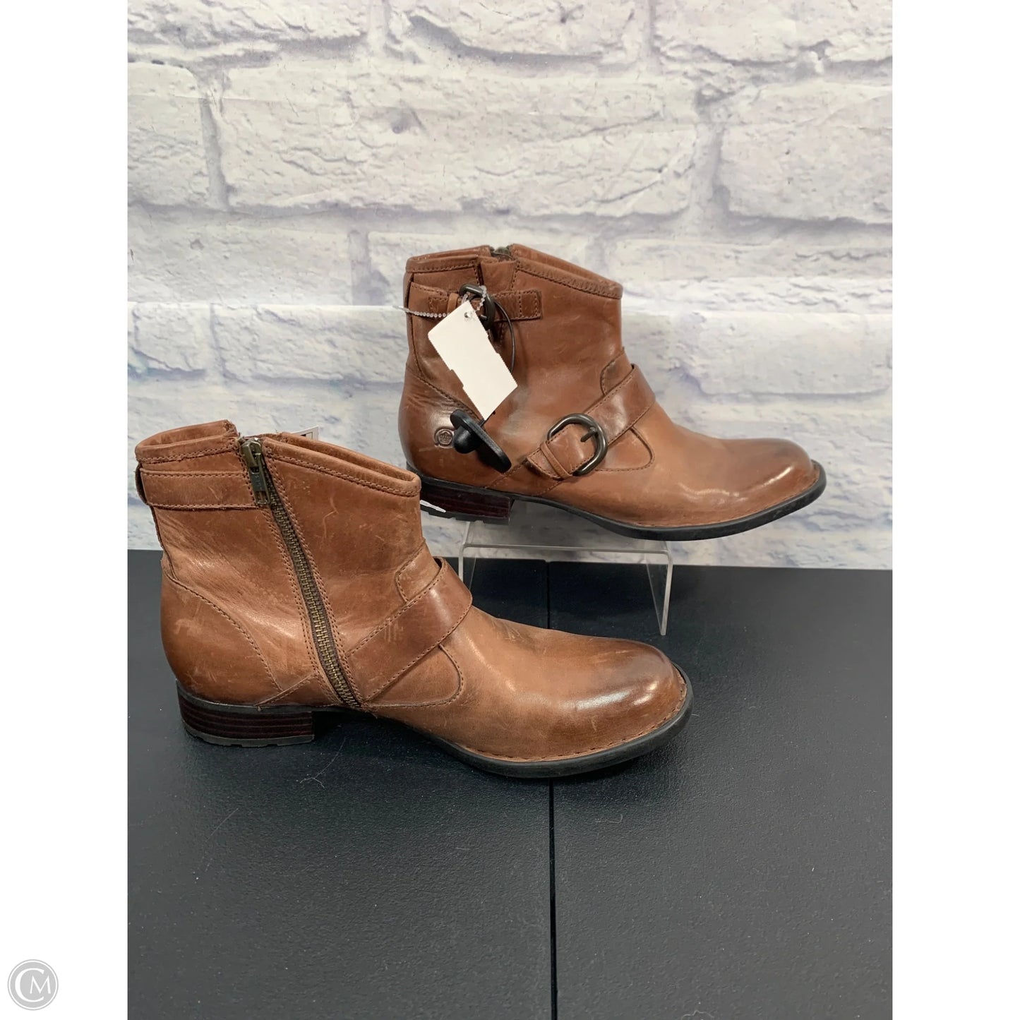 Boots Leather By Born In Brown, Size: 9.5