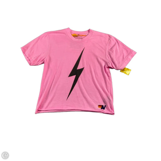 Top Short Sleeve Basic By Aviator Nation In Pink, Size: Xs