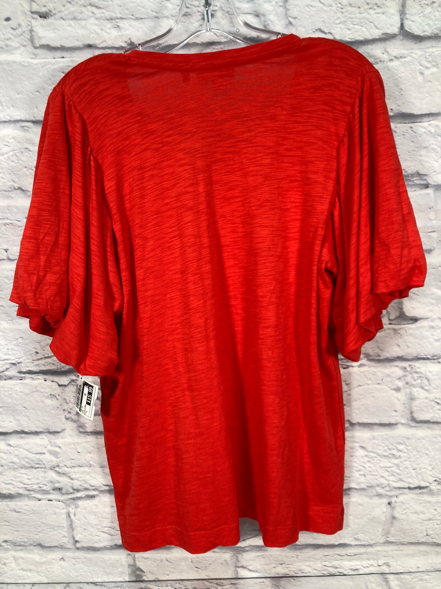 Top Short Sleeve By Chicos In Red, Size: L