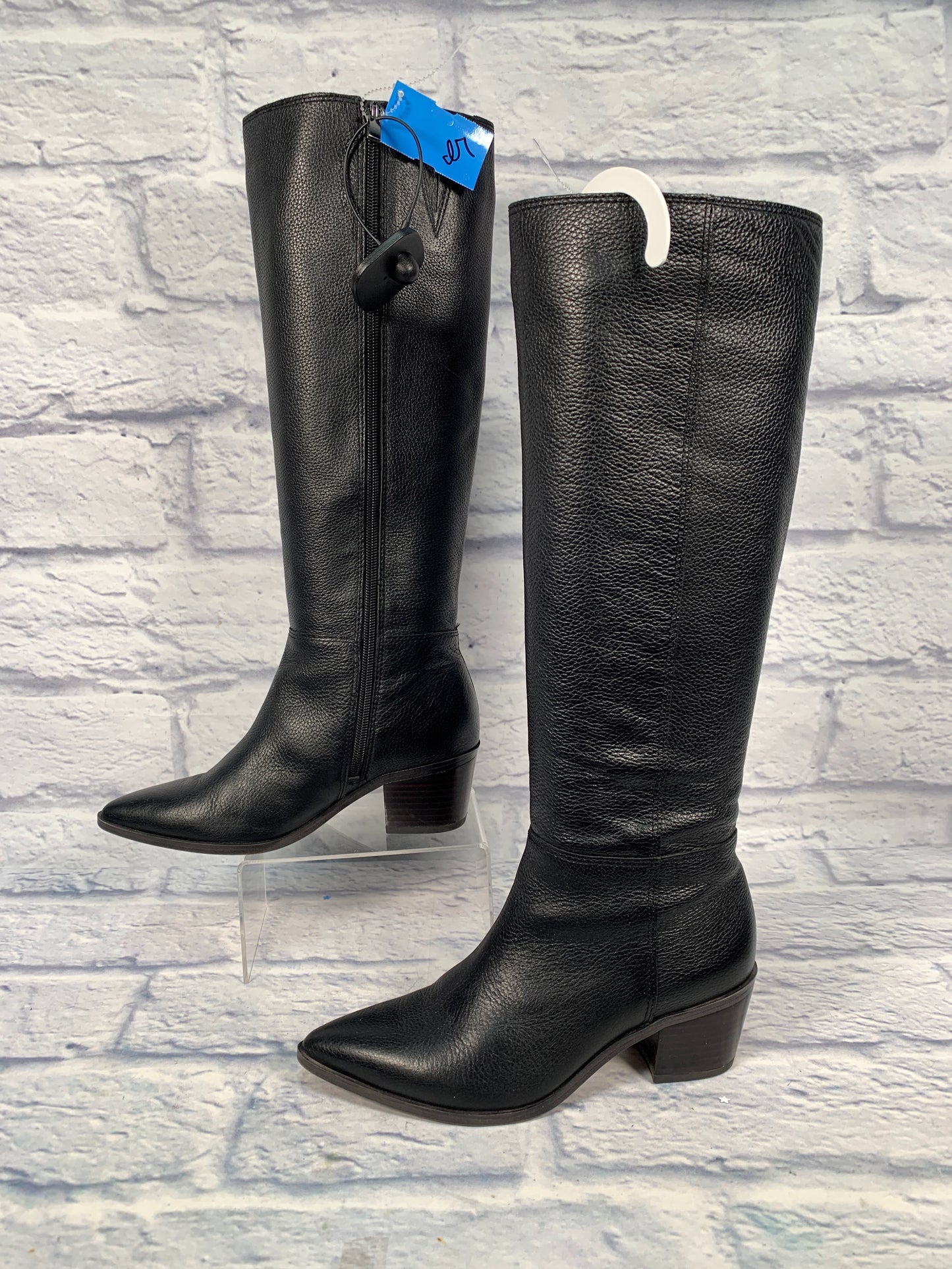 Boots Leather By Franco Sarto In Black, Size: 5