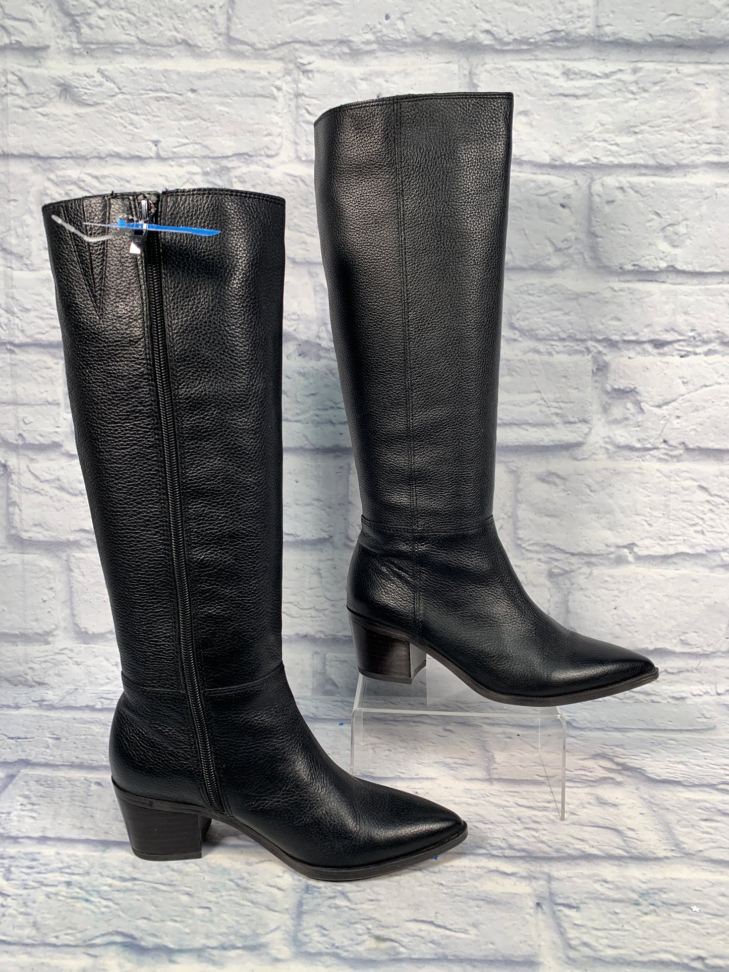 Boots Leather By Franco Sarto In Black, Size: 5