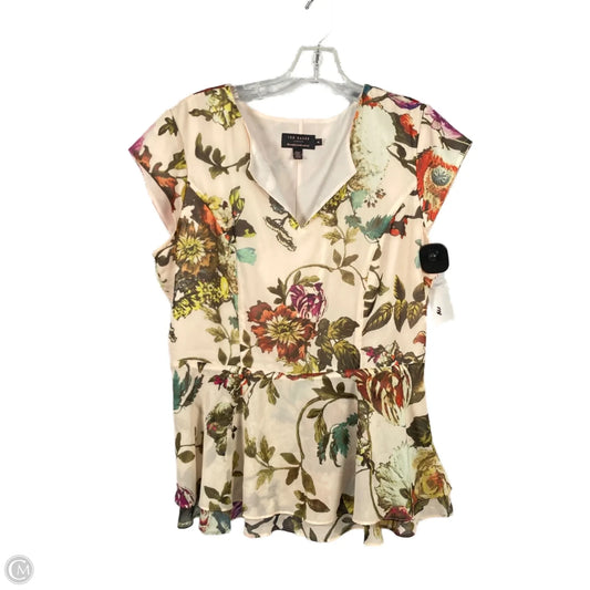 Blouse Short Sleeve By Ted Baker In Floral Print, Size: M