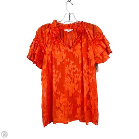 Blouse Short Sleeve By Chicos In Orange, Size: M