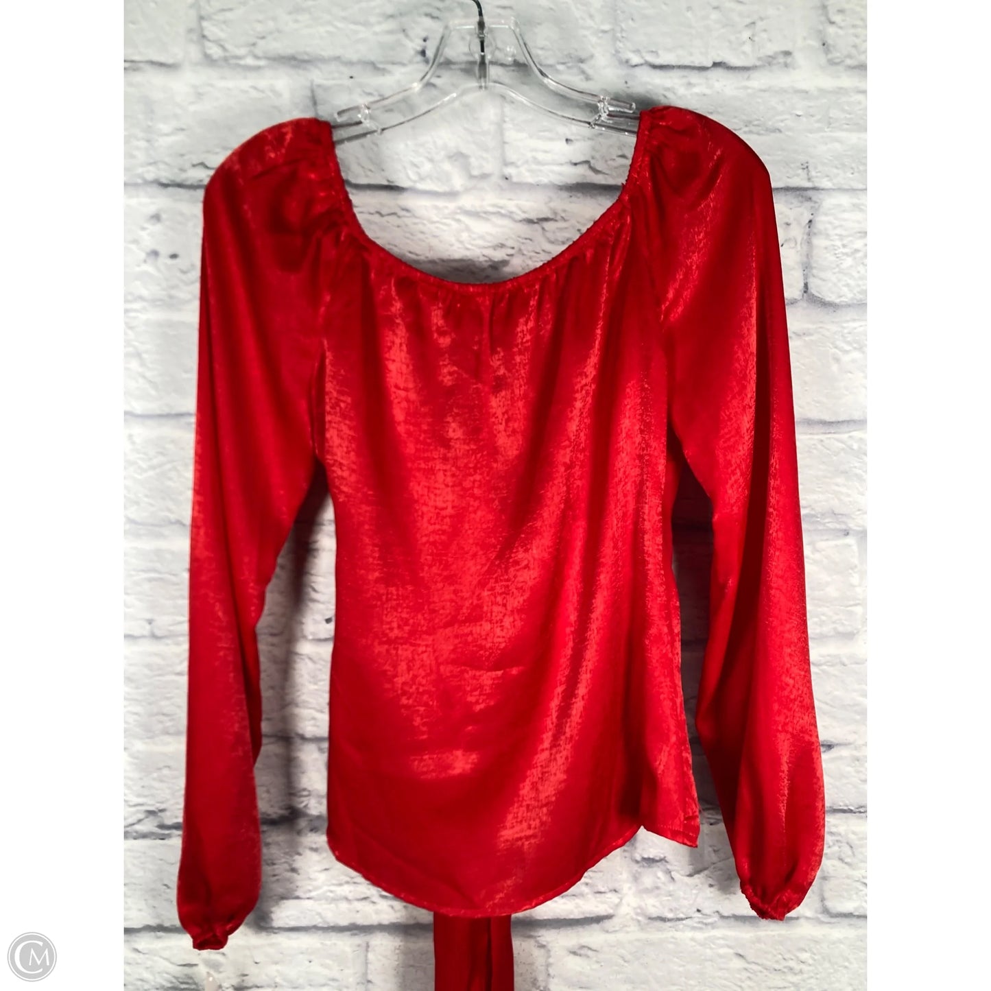 Blouse Long Sleeve By Francesca's In Red, Size: M
