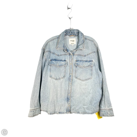 Jacket Shirt By Kensie In Blue Denim, Size: M