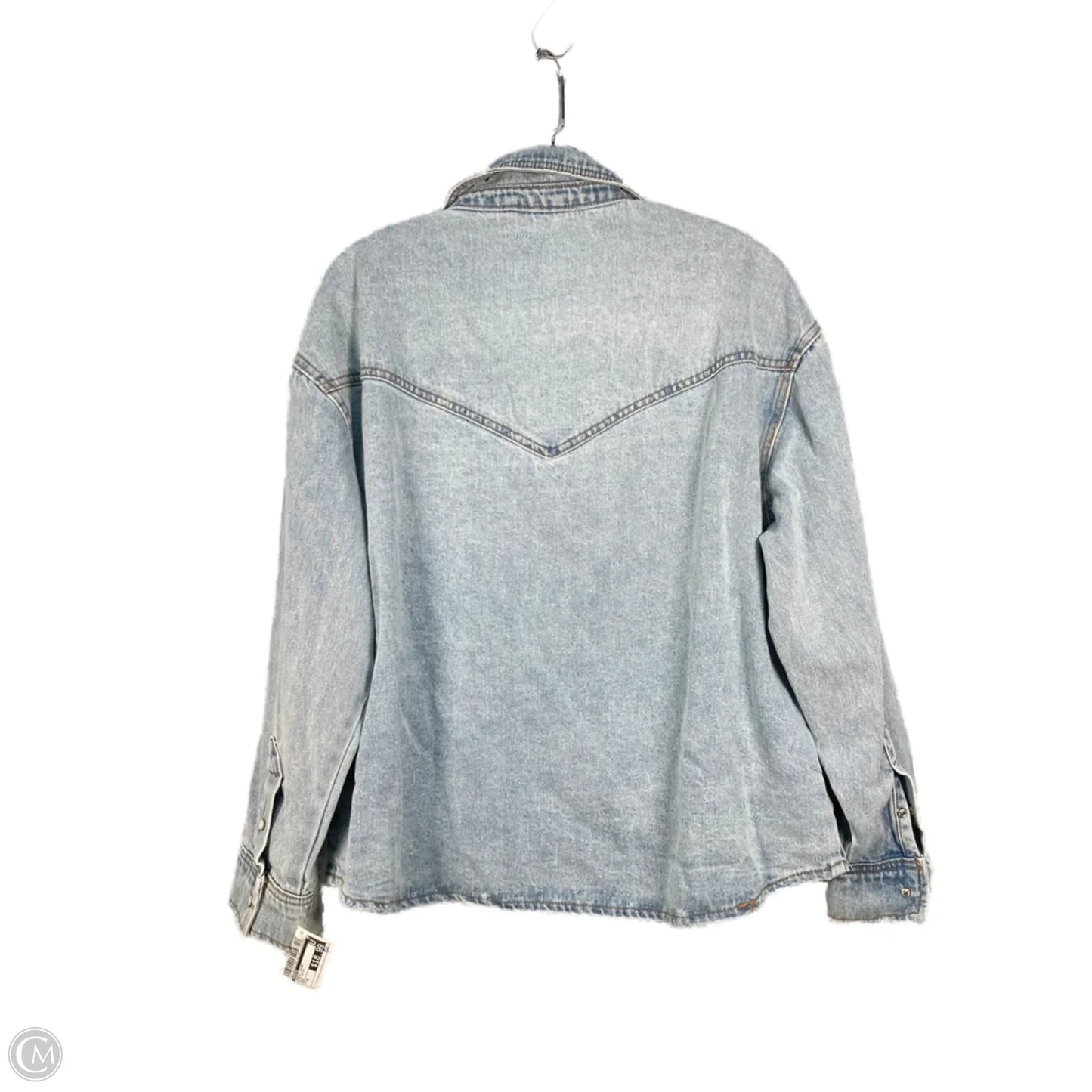 Jacket Shirt By Kensie In Blue Denim, Size: M