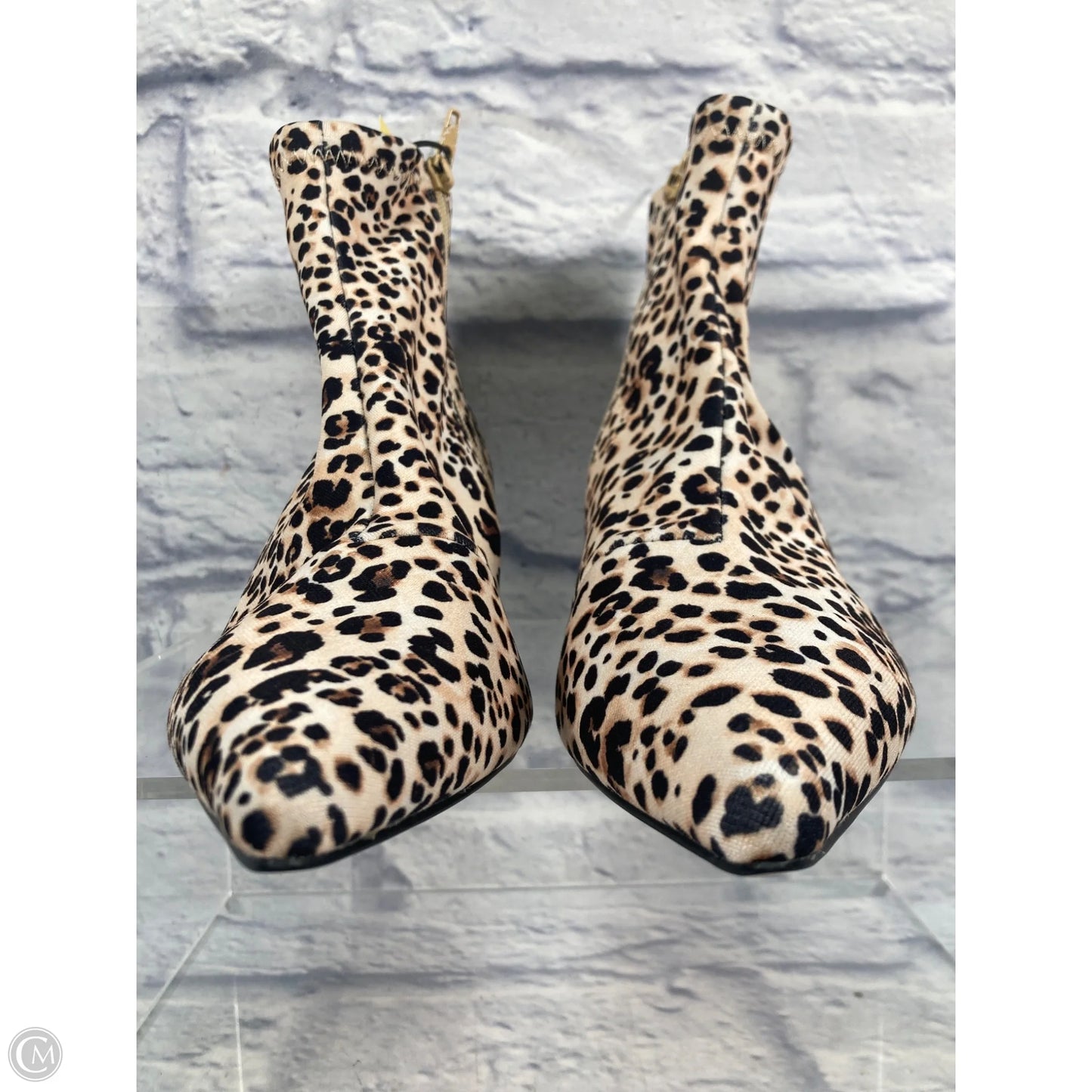 Boots Ankle Heels By Betsey Johnson In Animal Print, Size: 8