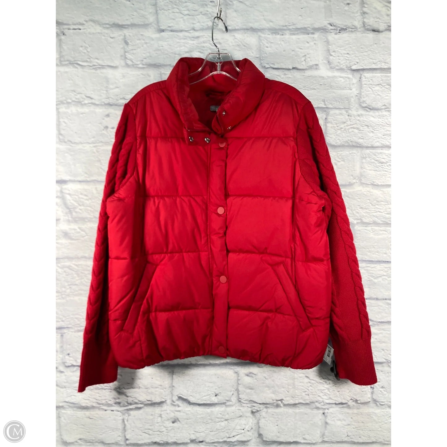 Jacket Puffer & Quilted By Talbots In Red, Size: L