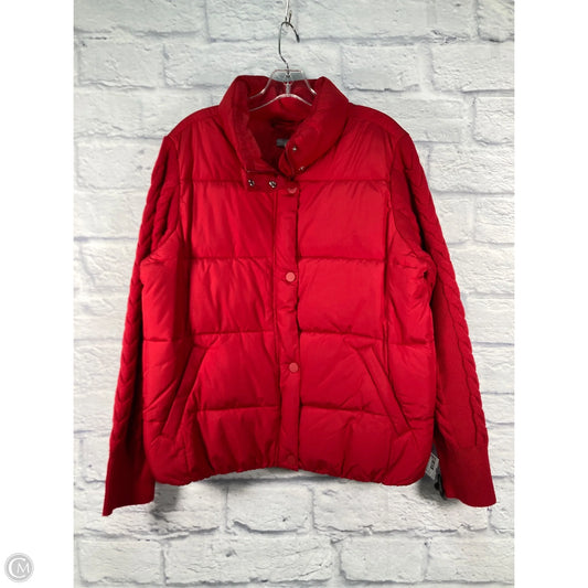 Jacket Puffer & Quilted By Talbots In Red, Size: L