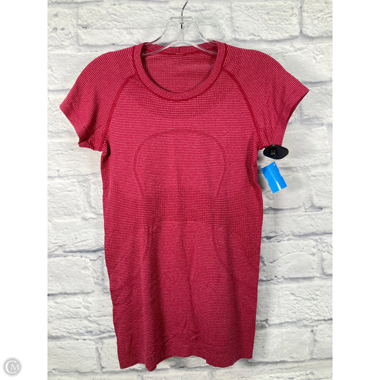 Athletic Top Short Sleeve By Lululemon In Red, Size: S
