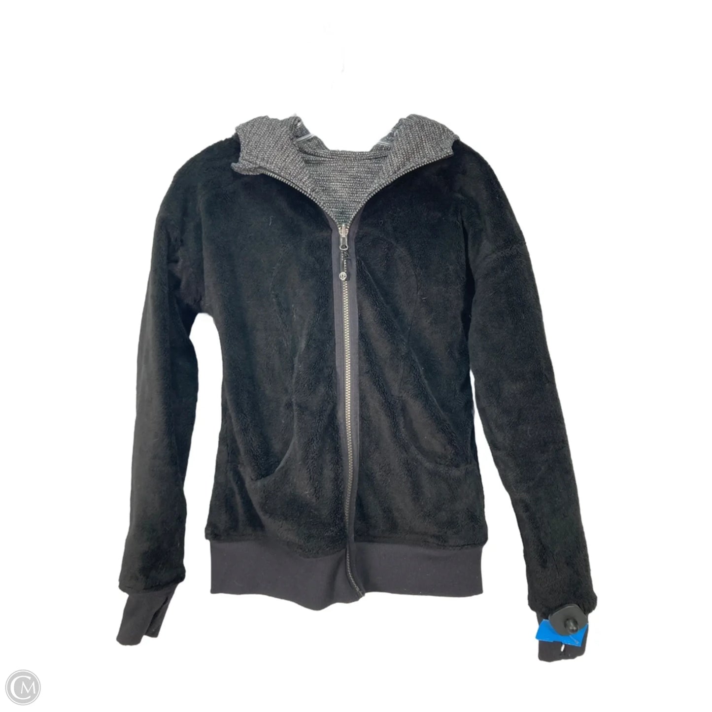 Athletic Jacket By Lululemon In Black & Grey, Size: Xs