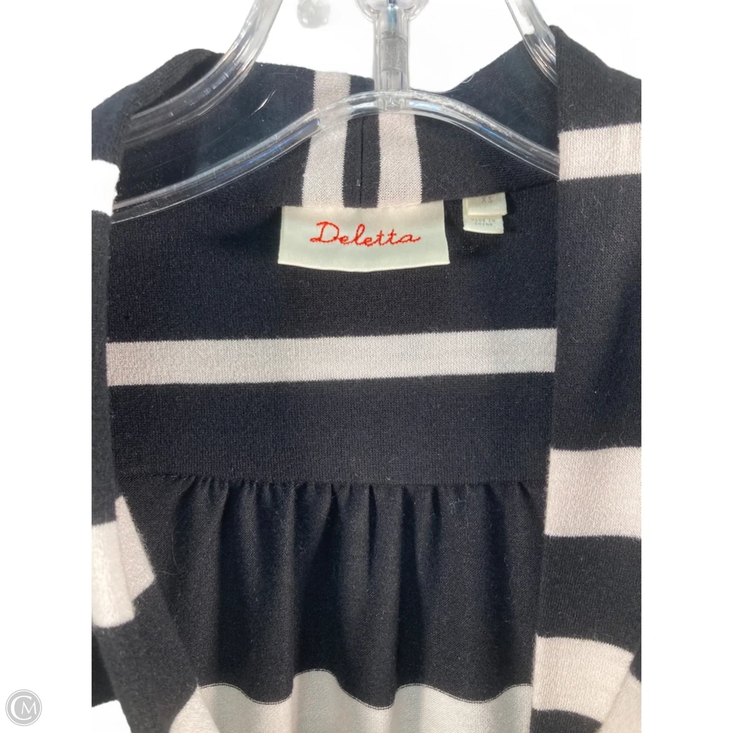 Top Long Sleeve By Deletta In Black & White, Size: Xs