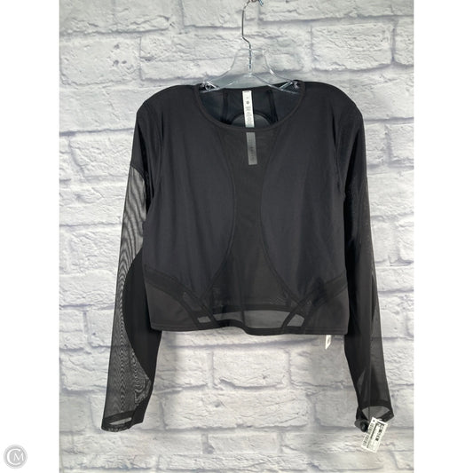 Athletic Top Long Sleeve Collar By Lululemon In Black, Size: L