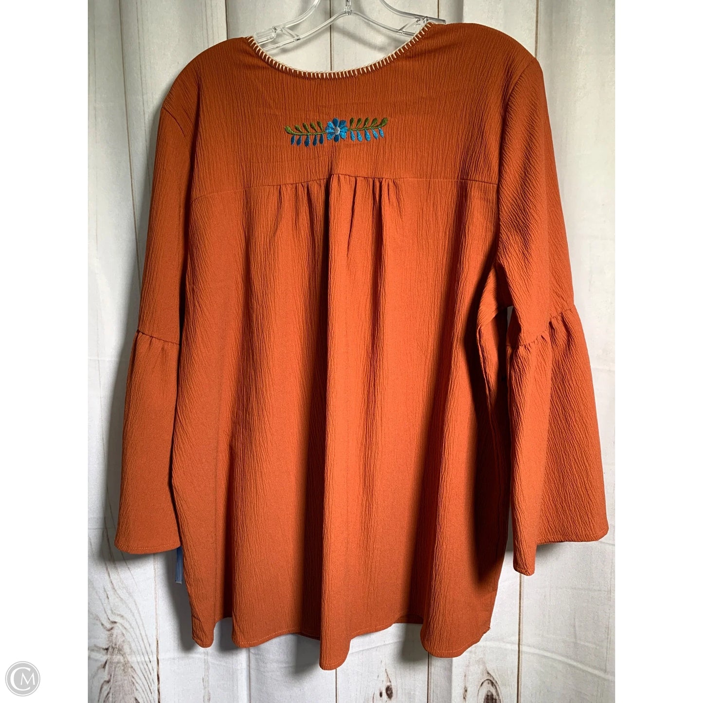 Tunic 3/4 Sleeve By Entro In Orange, Size: 1x