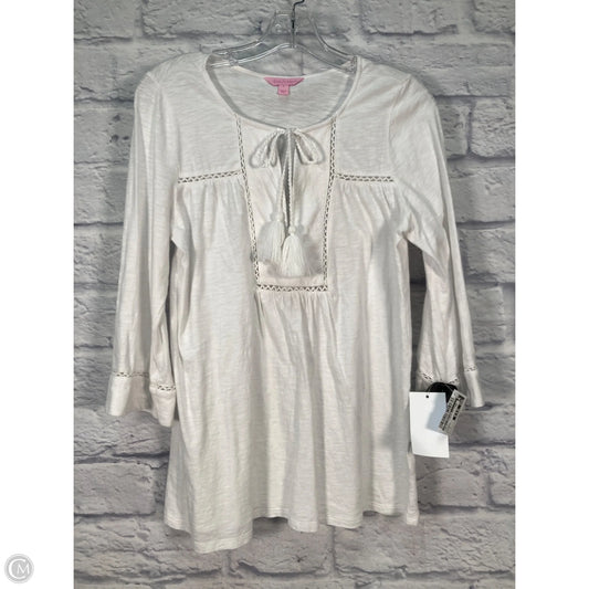 Top 3/4 Sleeve Designer By Lilly Pulitzer In White, Size: S