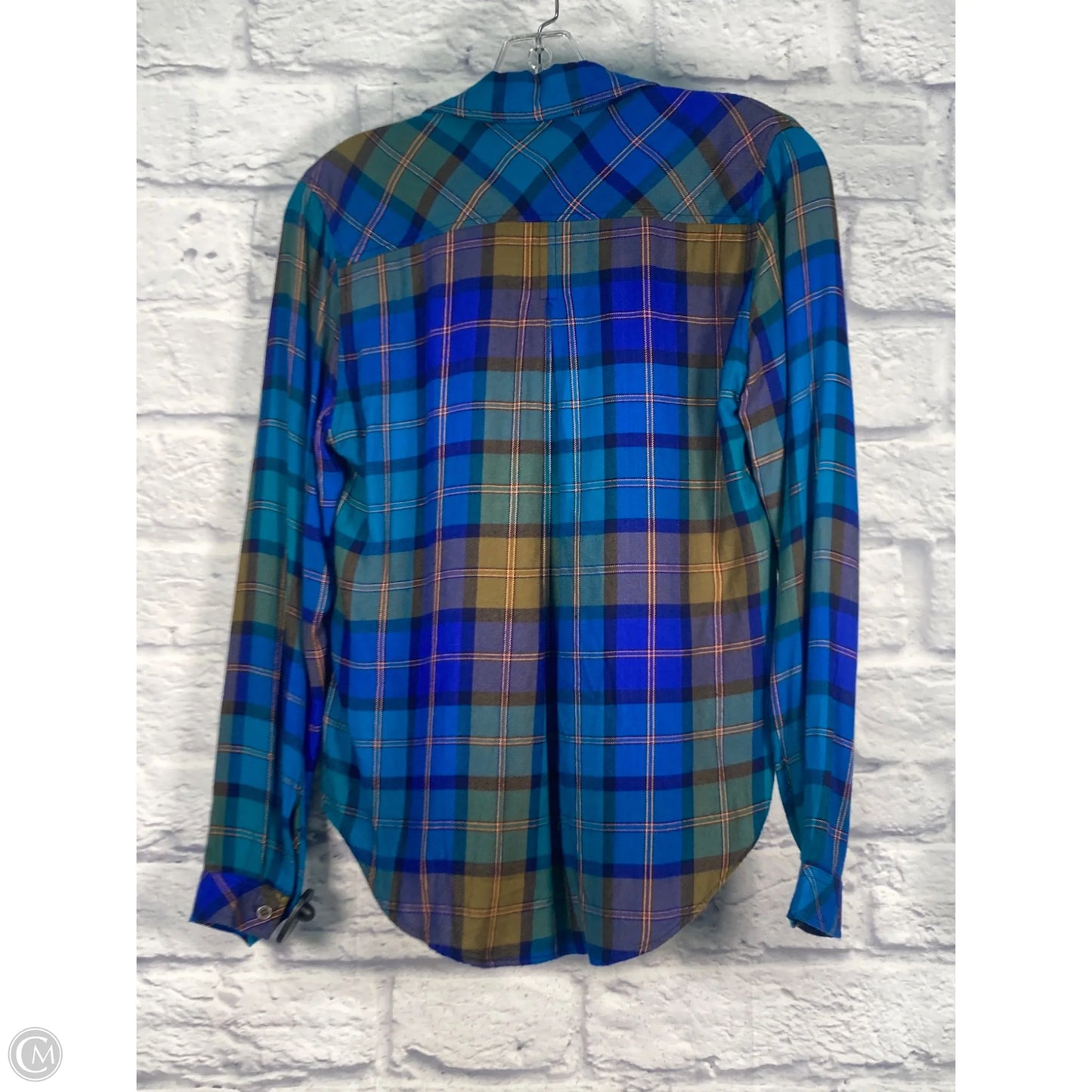 Top Long Sleeve By Cloth & Stone In Blue & Green, Size: Xs