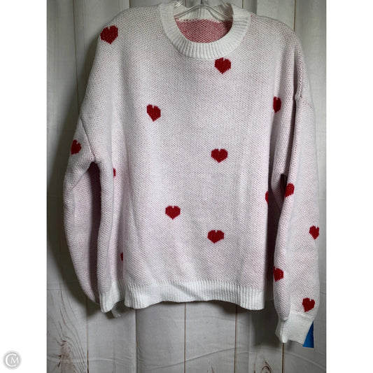 Sweater By Clothes Mentor In Red & White, Size: Xl