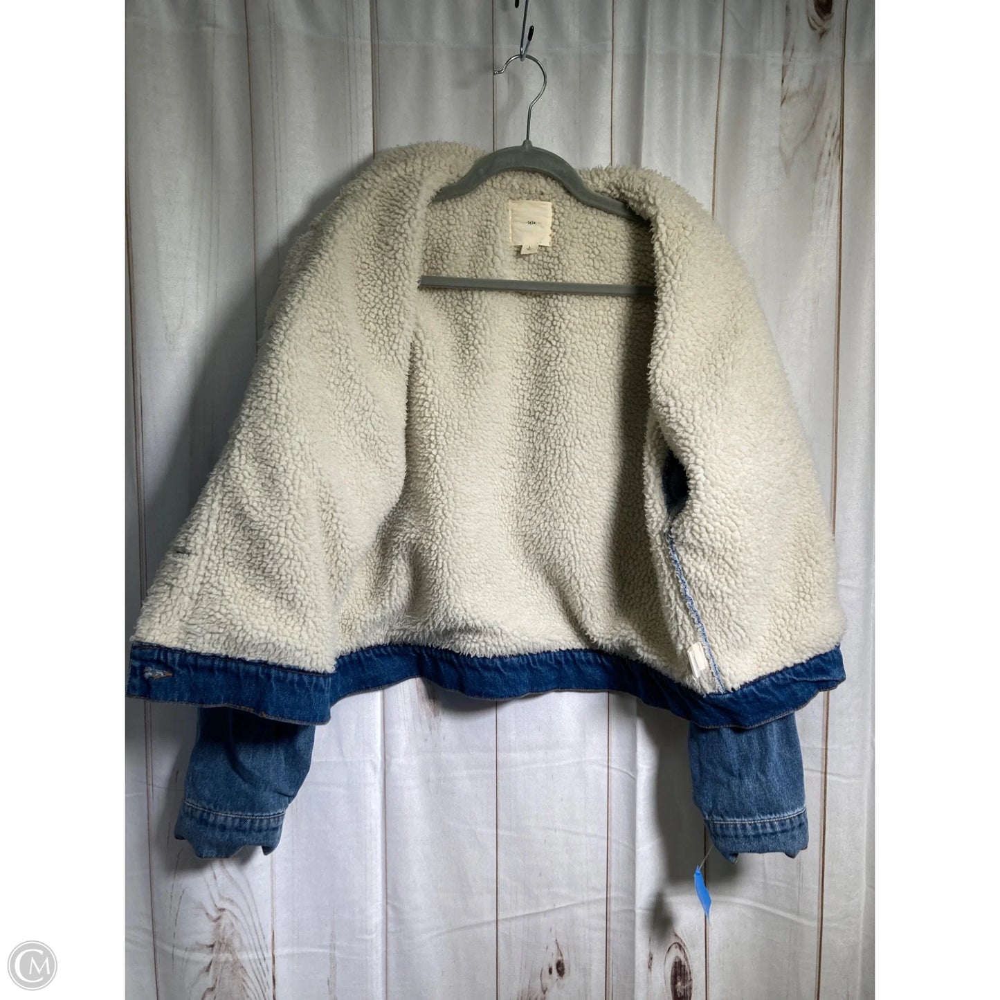 Jacket Denim By Clothes Mentor In Blue Denim, Size: L