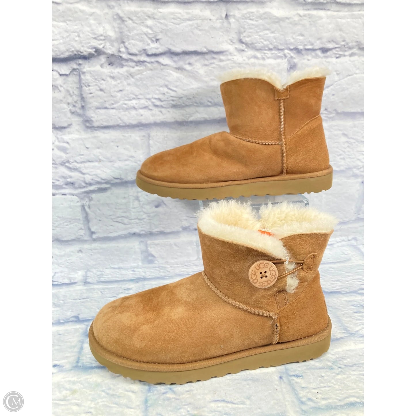 Boots Designer By Ugg In Brown & Cream, Size: 10